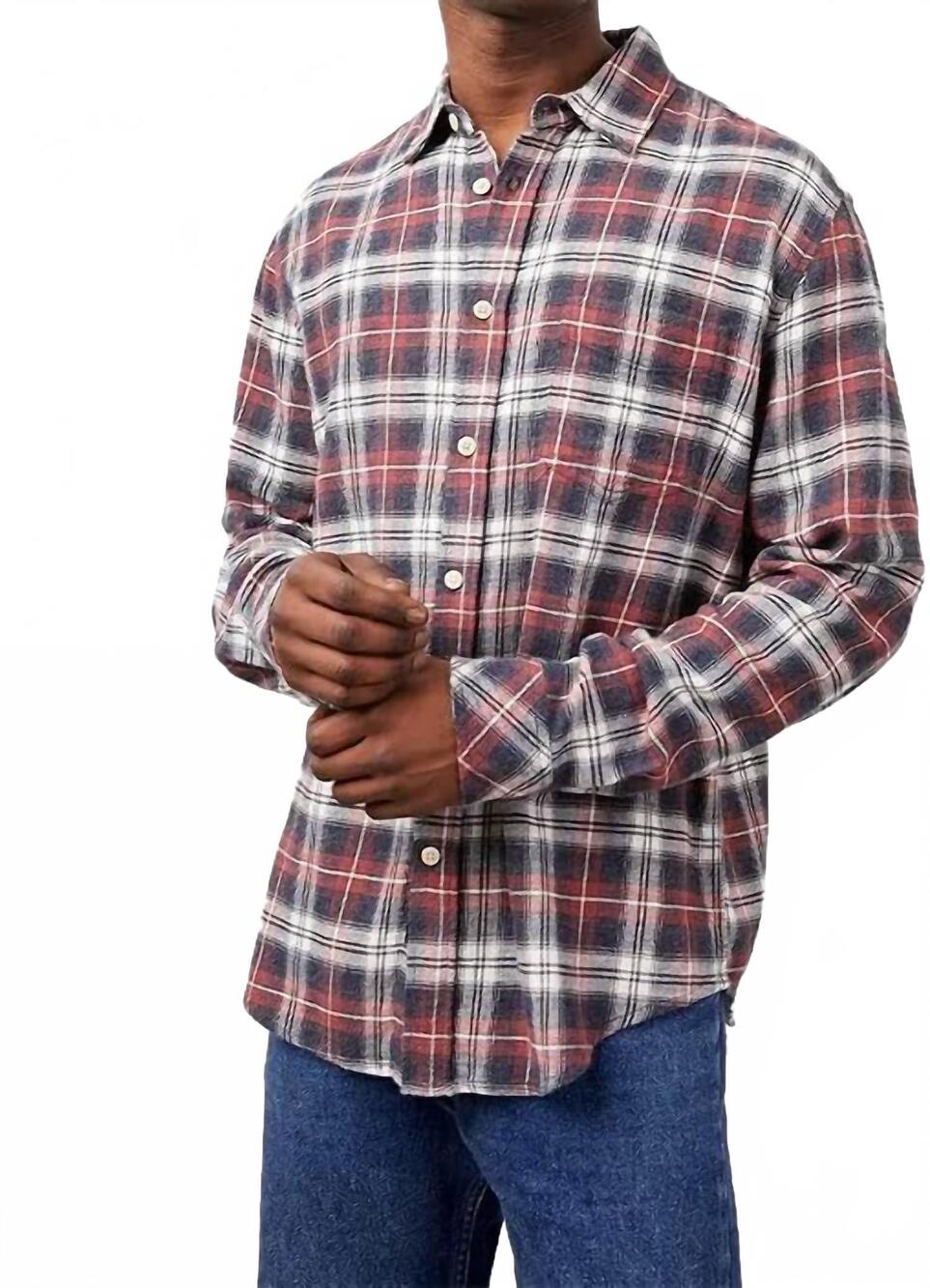 NEW RAILS lennox shirt in red shadow melange